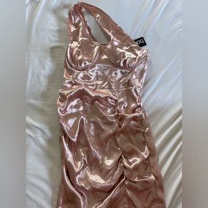 Boohoo Satin One shoulder dress